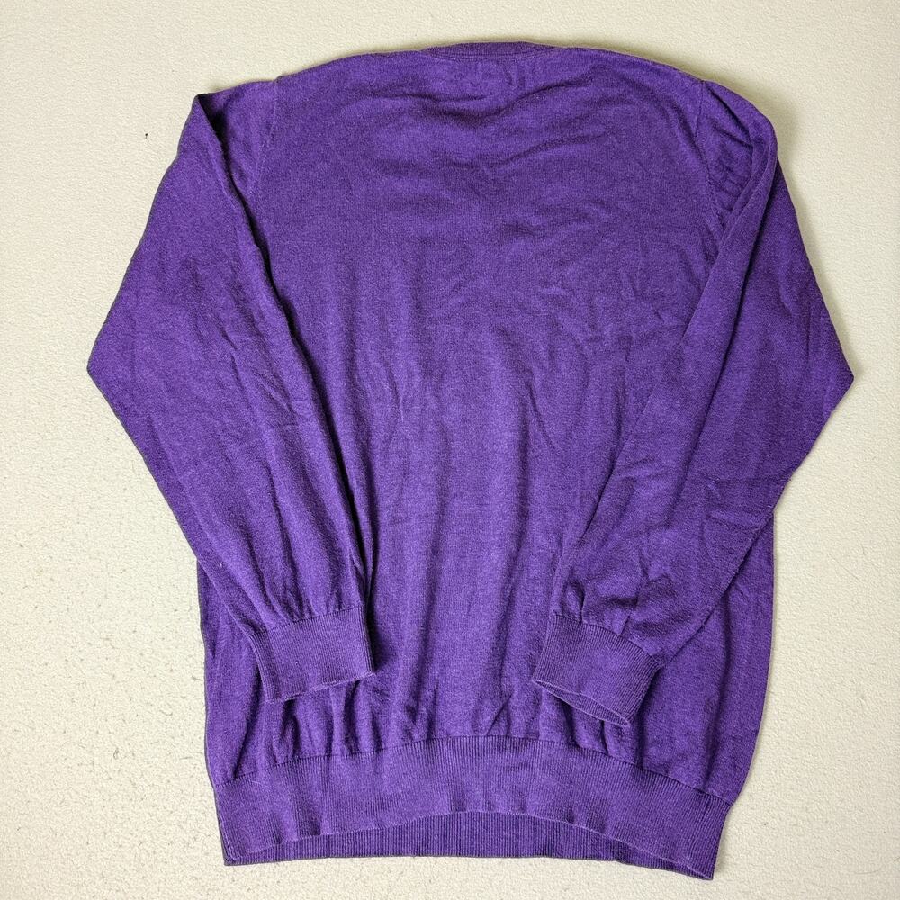 L.L. Bean Men’s XXL Tall Purple Cotton Cashmere V-Neck Sweater Pullover